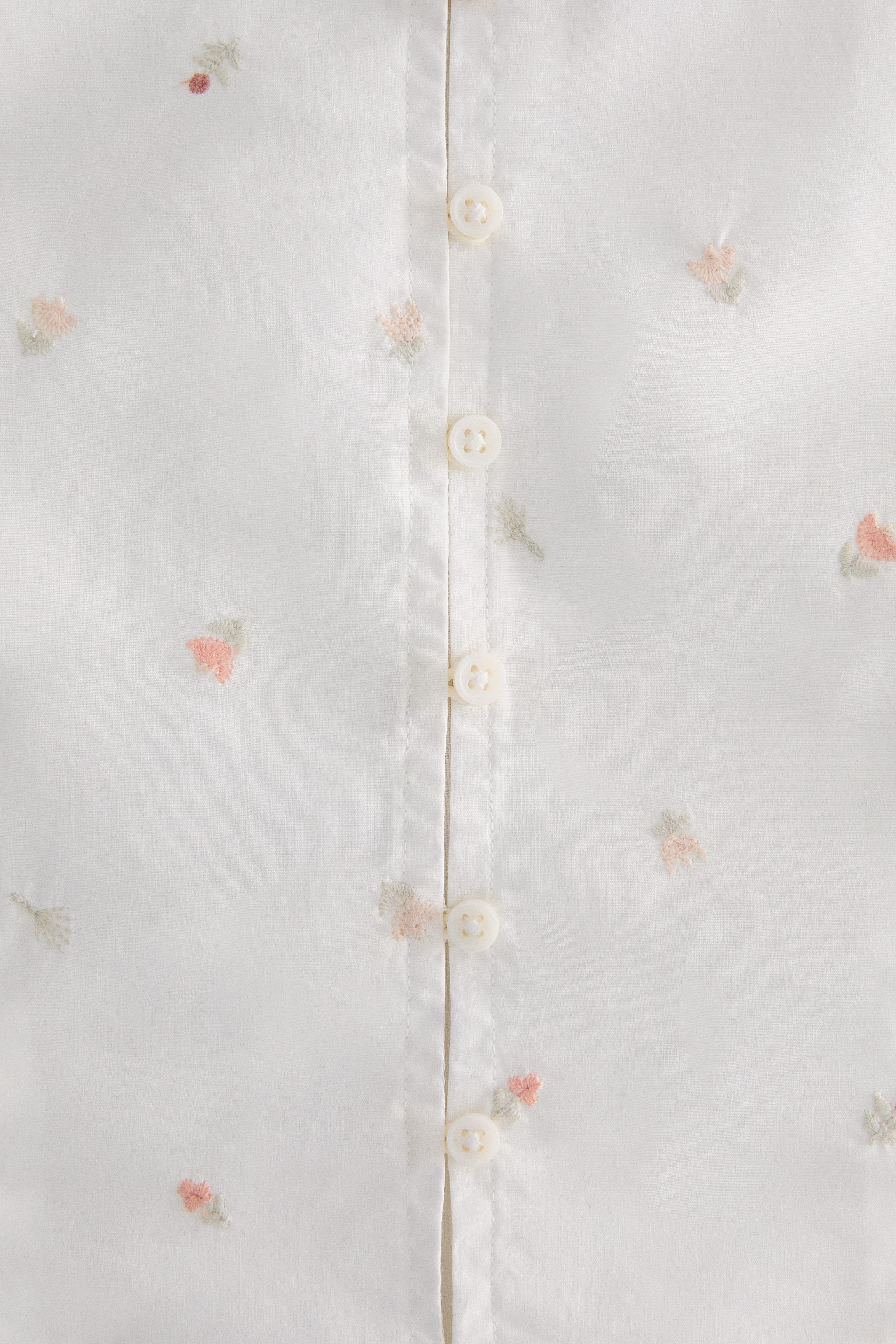 EMBROIDERED COTTON TOP WITH LILIES